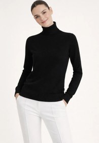 Resim Siyah Boğazlı Kadın Kazak - SİYAH / S 