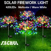 Resim FACHOI 8 Modlu Güneş Fenerleri, 420 LED - Çok Renkli, Sıcak Beyaz, Su Geçirmez IP65, Bahçe, Patio, Yürüyüş Yolu, Parti, Düğün Dekoru ve Fotoğraf Arka Planları için İdeal, Güneş Enerjili Fenerler, Güneş Fenerleri 