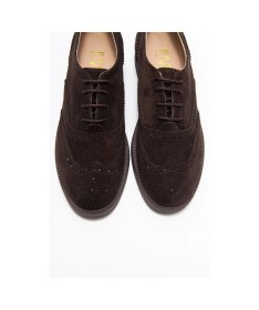 Resim Luvishoes Luvi Shoes Avra Kahverengi Süet Hakiki Deri Kadın Oxford Ayakkabı Kahverengi 