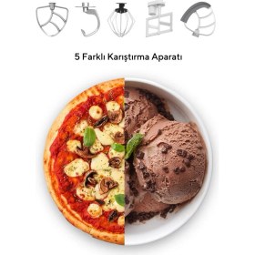 Resim Kumtel Siyah Hamur Yoğurma 1800WATT 4.5lt Dondurma Yapma Aprt. Sm-02 