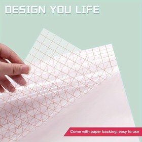 Resim Grid Çizgili Transfer Bandı | 30×300cm Kağıt Destekli - Kalıntısız Vinil Yapışkanlı 631/651/813 | Cricut Aksesuarları + Silhouette Cameo Uyumlu EasyWeed Transfer Kağıdı | Büyük Boy Tabela Yapımı Bant, DIY El Sanatları ve Dekorasyon 