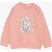Resim Breeze Kız Çocuk Sweatshirt Tavşancık Baskılı 1.5-5 Yaş, Somon-somon Somon 