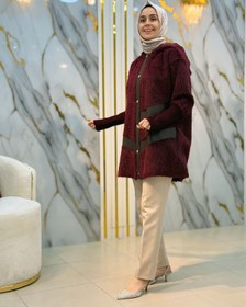 Resim NY MEHLİKA DERİ DETAY TASARIM KABAN 70096 - Bordo / 1- (38-40) 