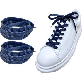 Resim İpekbazaar Exclusive 120 cm Yassı Spor Ayakkabı Bağcığı, Çift Katmanlı Örgülü Sneakers Bağcık, 1 Çift 