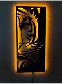 Resim Kaplan Işıklı Tablo 50x25 cm Ledli Duvar Dekorasyon Tablosu, kaplannew 