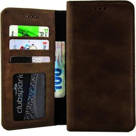 Resim Bonjux Iphone 12 Pro Max Hakiki Deri Cüzdan Kılıf El Yapımı Kartvizit Para Bölmeli Kılıf 