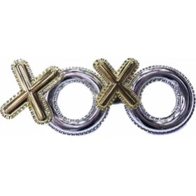 Resim Gümüş Renk Xoxo Yazılı Parti Gözlüğü 17X7 cm 