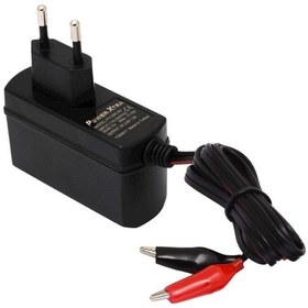 Resim 6w Dc 12v 500ma Priz Tipi Akü Şarj Adaptörü Akü Takviye Cihazı Krokodilli 