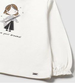 Resim MAYORAL Kız Bebek Manşet Kollu Sweatshirt Krem 