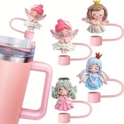 Resim 4 adet Angel Kızları Silikon Pipet Uçları, Toz Geçirmez ve Tekrar Kullanılabilir Kapaklar, 1.02 cm Çaplı Pipetler için, Çiçek Desenli, Tatil Kutlamaları ve Günlük Kullanım için Mükemmel 