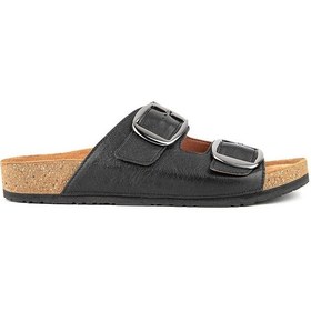 Resim Hush Puppies Chioma 625210 Hakiki Deri Kadın Terlik Siyah Siyah 