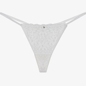 Resim Penti Kırık Beyaz Lace Dantel String Külot 