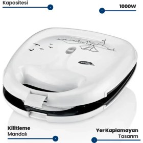 Resim Beyaz Tost ve Waffle Makinesi GM-7430, Pratik ve Şık Tasarım 