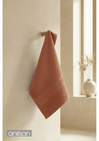 Resim Kiremit Greek El Havlusu - 50x90 Cm, 225 Gr, %100 Pamuk, Spa Ve Otel Havlusu, Günlük Kullanıma Uygun Kırmızı 