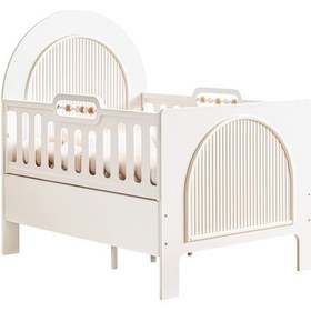 Resim Mdf Beşik, Athena Büyüyen Beşik 90x130 - 1 Adet 90x130 Comfort Yatak Beyaz 