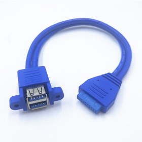 Resim 19 Pin Usb 3.0 Dişi To 2X Usb 3.0 Dişi Panel Tipi Kablo 