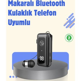 Resim Techno Stock Bluetooth 5.2 Kablolu Makaralı Kulaklık | Dijital Ekran ve Titreşimli Bildirim 