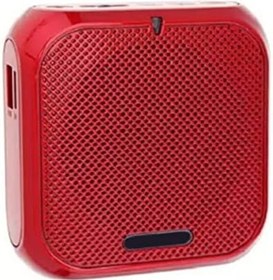 Resim Kablolu Mikrofonlu Kulaklıklı Ve Kemerli Taşınabilir Şarj Edilebilir Mini Ses Amplifikatörü, Öğretmenler Için Öğretmenler Için Kişisel Ses Amplifikatörü, Sunum, Tur Rehberleri, Toplantı(Kırmızı) 