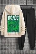 Resim Trend Sizde Unisex Özel Tasarım Acdc Baskılı Üst Alt Eşofman Takımı 