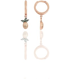 Resim Söğütlü Silver Gümüş Rose Zirkon Taşlı Ananas Küpe Sgtl11545rose 