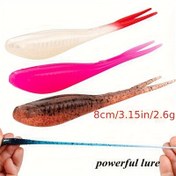 Resim 6 Adet TPE Yumuşak Balıkçılık Yemleri, 8cm/3.15in, 2.6g, Kese Paketli, Karışık Renk, Kurşunsuz, Esnek Drop Shot Yemi Tatlı Su ve Tuzlu Su Balıkçılığı İçin 