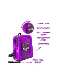 Resim Renkli Şeffaf Mini Sırt Çantası Mor 