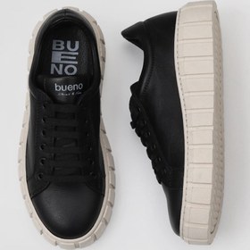 Resim Bueno Shoes Siyah Deri Kadın Dolgu Topuklu Spor Ayakkabı 01wt3401 