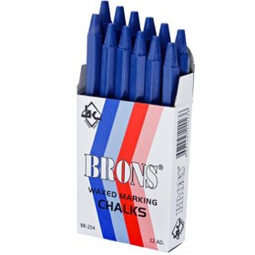 Resim Brons Tebeşir Yuvarlak Yağlı Mavi 12 Lİ BR-254 