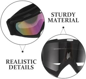 Resim 2 Adet Rüzgar Geçirmez Motokros Koruyucu Gözlükler Toz ve Rüzgara Dayanıklı Atv Off-road Sürüş Gözlükleri Kayak ve Snowboard İçin Uyumlu Motosiklet Gözlüğü Seti 