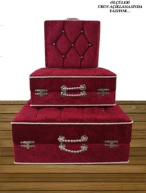 Resim Sonem Çeyiz Çeyiz Sandığı Gelin Damat Bavul Çanta Sandık Hurç 3lü 0564 