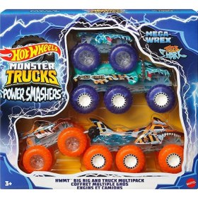 Resim Hyj29 Hot Wheels Monster Trucks Power Smashers Çoklu Paket Çok Renkli 