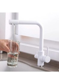 Resim Entrend Arıtmalı Musluk - Beyaz Arıtmalı Evye Bataryası Diğer 