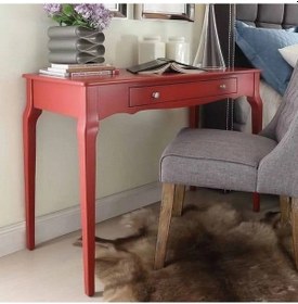 Resim Wooding 120 Cm Masif Kırmızı Lake Bonamy Çalışma Masası Kırmızı 