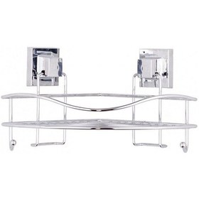 Resim Easyfix Yapışkanlı Banyo Rafı Şampuanlık Kancalı Köşe Rafı Krom Gümüş 