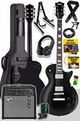 Resim Midex GRX-200BK-50-AMP 50 W Gainli Şarjlı Amfi ve Full Profesyonel Elektro Gitar Seti (H-H) 