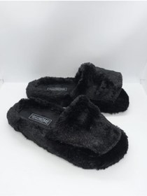 Resim AkınalBella Kadın Siyah Peluş Ev Terliği 