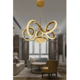 Resim Kıvrım Eliza Tek Toplu Simli Slikonlu Modern Oturma LED Avizesi 