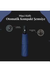 Resim Atyticaret Mavi Kılıflı Otomatik Kompakt Şemsiye Unisex Mavi 