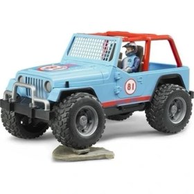 Resim Bruder Jeep Cross Safari Aracı Kasklı Pilotu Mavi BR02541 
