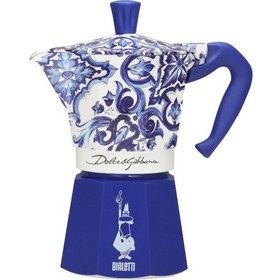 Resim Bialetti Moka Express Dolce Gabbana Akdeniz Mavisi 6 Cup 