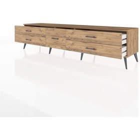 Resim Hyperion Tv Ünitesi 5 Çekmeceli 220x44x51 Çam-çam Atlas Çam/atlas Çam - Atlas Çam 