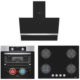 Resim Simfer 10 Fonksiyon Airfry Plus Inox Ankastre Set ( Fırın + Ocak + Davlumbaz) 