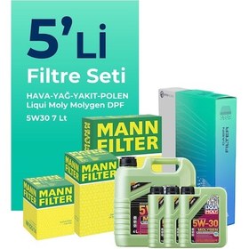Resim Mann Jeep Cherokee 2.8 Dizel Filtre Bakım Seti Liqui Moly Motor Yağlı (2008-2013) 5 Li - 