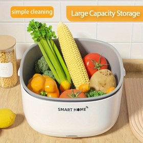 Resim Smart Home™ Büyük Kapasiteli Otomatik Meyve ve Sebze Temizleme Makinesi - Kimyasal İçermez, Besin Koruma ile Derinlemesine Temizlik Mutfak Aletleri, Taşınabilir, Kullanımı Kolay, USB Güçlü, Taze Ürünler için İdeal, Meyve ve Sebze Temizleyici 