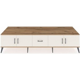 Resim Kronos Tv Ünitesi 2 Raflı Tek Çekmeceli 4 Kapaklı 220x59x51 Çam-aytaşı Aytası/aytası - Atlas Çam 