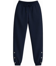 Resim İki İplik Çıtçıt Detaylı Jogger Eşofman Altı Lacivert 