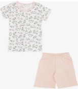 Resim Breeze Kız Bebek Şortlu Pijama Takımı Kedicik Desenli 9 Ay-3 Yaş, Beyaz-beyaz Beyaz 
