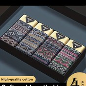 Resim 4'lü Paket Erkek Boxer Külot, Hafif Lüks Moda, Etnik Desenli Rahat Nefes Alabilir İç Çamaşırı, Rahat İç Çamaşırlar,Boş Zaman Giyimi,Moda İç Çamaşırı,Şık Boksör Külotlar,Premium Kalite,Hafif İç Çamaşırı,Baskılı Boxerlar,Rahat Oturuş,Ofis Günlük,Genç Yetişkinler 