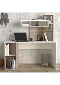 Resim Dekorister Coral Kitaplıklı Çalışma Masası Beyaz-Cordoba 