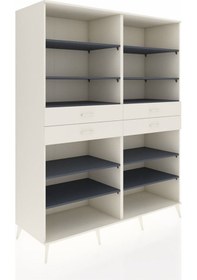 Resim Kronos Gardrop 10 Raflı 4 Çekmeceli 176x59x221 Aytaşı-antrasit/aytaşı Antrasit/aytaşı 